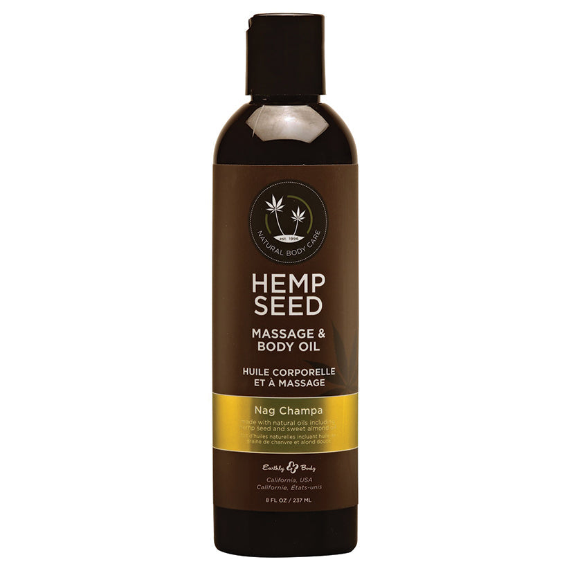 Earthly Body Hemp Seed Massage & Body Oil-Nag Champa 8oz